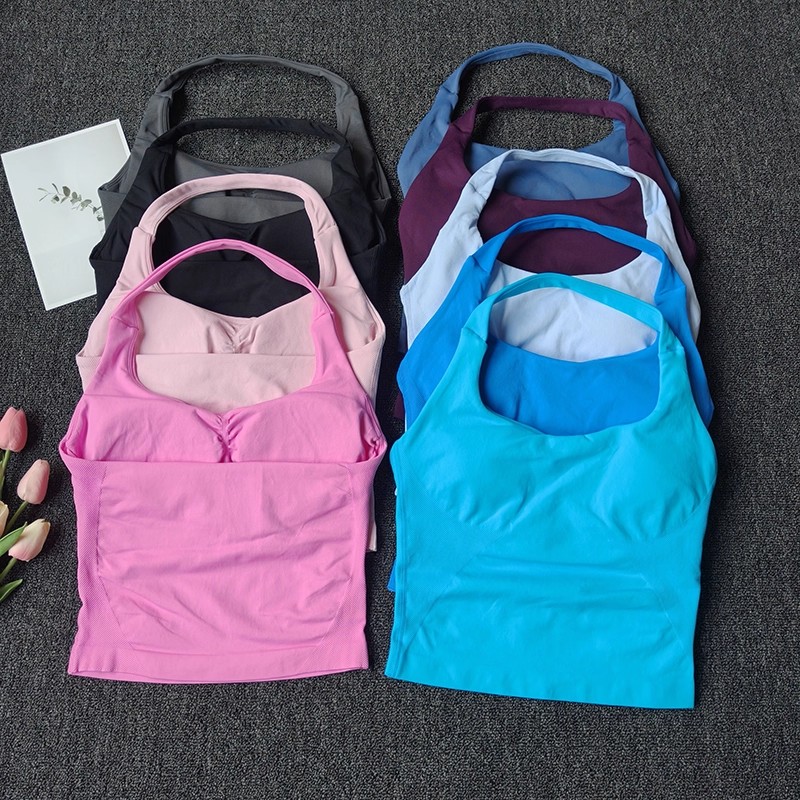 Suspender Tank Top - Women's Seamless Halter Top Sports Vest