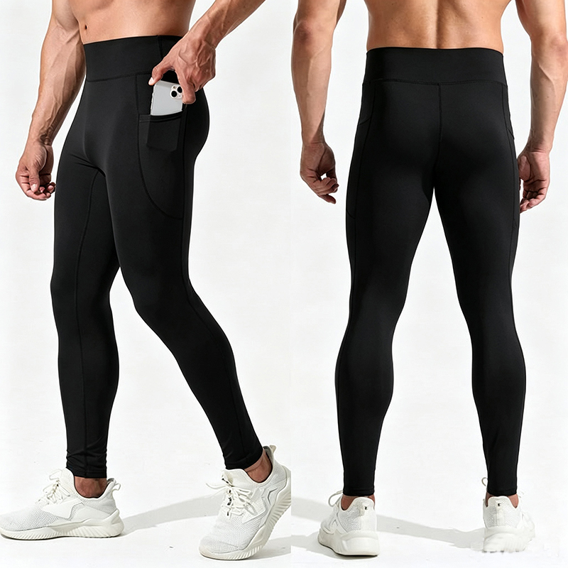 Men High Waist Compression Lon - Compression Long Pant ulasan dan harga