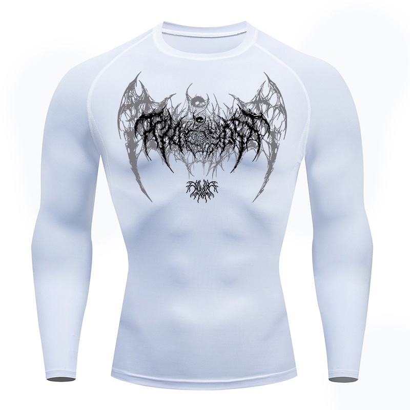 Skull Wings Print Long Sleeve  - Base Layer Top ulasan dan harga