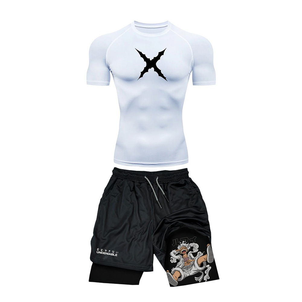 Summer New ONE PIECE Luffy Tig - T Shirt Tight Fit ulasan dan harga
